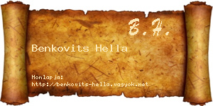 Benkovits Hella névjegykártya